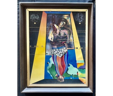 Скрипниченко Г.С. Художник-сюрреалист, "белорусский Дали". Каталожная работа "Святы Себасцян", 1968-1981г.г. Смешанная техника. Размер 70х54 см. № 3894 (артикул №3894) - фото №1