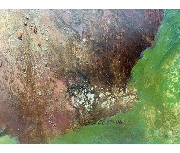 Скрипниченко Г.С.Художник-сюрреалист, "белорусский Дали". Каталожная работа "Супакойся браценнік-гэта куравы грып", 1987-2006 г.г. Картон, масло. Размер с рамой 74х55 см. № 3895 (артикул №3895) - фото №3