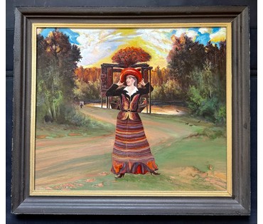 Скрипниченко Г.С. Художник-сюрреалист, "белорусский Дали". Каталожная работа. "Мэтамарфозы Марыі 3", 1982-2009г.г. ДВП, масло. Размер с рамой 72х82 см. № 3897 (артикул №3897) - фото №2