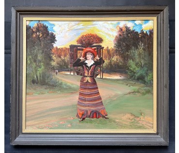 Скрипниченко Г.С. Художник-сюрреалист, "белорусский Дали". Каталожная работа. "Мэтамарфозы Марыі 3", 1982-2009г.г. ДВП, масло. Размер с рамой 72х82 см. № 3897 (артикул №3897) - фото №1