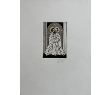 Кашкуревич А.М "Апостолы Пётр и Павел", Офорт. Размер листа 26х31 см. № 3900 (артикул №3900) - фото №1