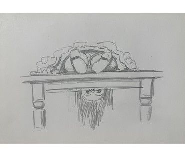 Вашкевич Р.П "Завтрак людоеда", 2006г. Бумага, карандаш. Размер 21х29,5 см. № 3902 (артикул №3902) - фото №1