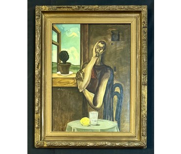 Скрипниченко Г.С. Вариант каталожной работы "Аўтапартрэт", 1967г. Бумага, темпера. Размер с рамой 78х62 см. № 3918 (артикул №3918) - фото №1