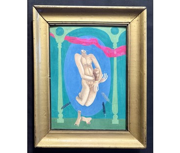 Скрипниченко Г.С. Каталожная работа "Экалогія", 1970г. Картон, масло. Размер с рамой 46х58 см. № 3920 (артикул №3920) - фото №1