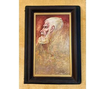 Скрипниченко Г.С. Каталожная работа "Алег Пруднік з Докшыц- мой сябра" (вёска Белы Бераг) 2007г. ДВП, масло. Размер с рамой 60х94 см.№ 3929 (артикул №3929) - фото №1