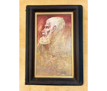 Скрипниченко Г.С. Каталожная работа "Алег Пруднік з Докшыц- мой сябра" (вёска Белы Бераг) 2007г. ДВП, масло. Размер с рамой 60х94 см.№ 3929 (артикул №3929) - фото №2