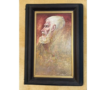 Скрипниченко Г.С. Каталожная работа "Алег Пруднік з Докшыц- мой сябра" (вёска Белы Бераг) 2007г. ДВП, масло. Размер с рамой 60х94 см.№ 3929 (артикул №3929) - фото №3