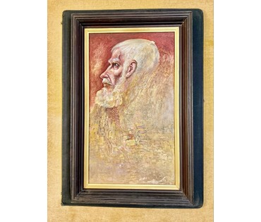 Скрипниченко Г.С. Каталожная работа "Алег Пруднік з Докшыц- мой сябра" (вёска Белы Бераг) 2007г. ДВП, масло. Размер с рамой 60х94 см.№ 3929 (артикул №3929) - фото №4