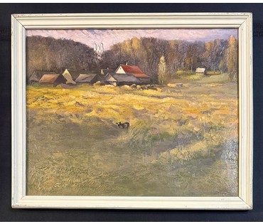 Скрипниченко Г.С "Германавічы", 2007г. Картон, масло. Размер с рамой 44х54,5 см. № 3935 (артикул №3935) - фото №1