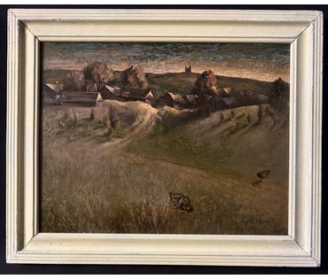 Скрипниченко Г.С "Час палявання", 1977г. ДВП, масло. Размер с рамой 51х41 см. № 3939 (артикул №3939) - фото №1