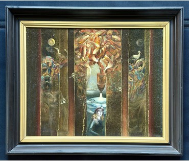 Скрипниченко Г.С. Каталожная работа "На Палессі гоман...", 1982-1983г.г. Холст, масло. Размер с рамой 52х62 см. № 3941 (артикул №3941) - фото №1