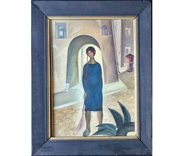 Скрипниченко Г.С "Раніца", 1963-1965г.г. ДСП, масло. Размер с рамой 75х60 см. № 3943 (артикул №3943) - фото №1