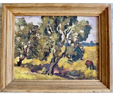 Аракчеев Б.В "Пейзаж",картон, масло. Размер с рамой 30х24 см.№ 3954 (артикул №3954) - фото №1