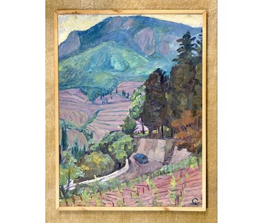 Катков С.П "Дорога в горы", картон, темпера. Размер с рамой 71х93,5 см. № 3955 (артикул №3955) - фото №4