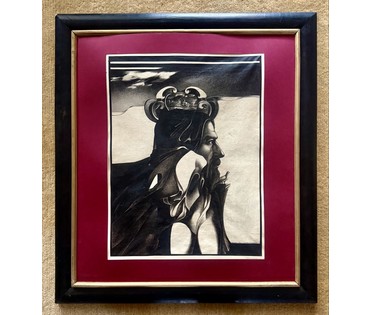 Скрипниченко Г.С. Каталожная работа "Вытокі", 1973г. Смешанная техника. Бумага, тушь. Размер с рамой и паспарту 71х78,5 см. № 3967 (артикул №3967) - фото №1