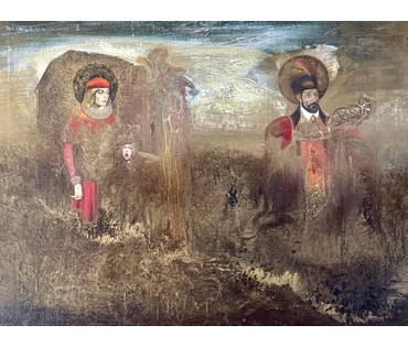 Скрипниченко Г.С "Час Стэфана Баторыя", 1974-1980 г.г. Да выставы Прынёманскі край. Холст, масло. Размер 70х90 см. № 3969 (артикул №3969) - фото №3