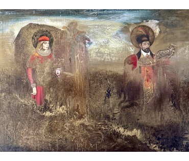 Скрипниченко Г.С "Час Стэфана Баторыя", 1974-1980 г.г. Да выставы Прынёманскі край. Холст, масло. Размер 70х90 см. № 3969 (артикул №3969) - фото №4