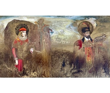 Скрипниченко Г.С "Час Стэфана Баторыя", 1974-1980 г.г. Да выставы Прынёманскі край. Холст, масло. Размер 70х90 см. № 3969 (артикул №3969) - фото №6