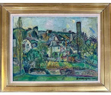 Кремень Пинхус. Парижская школа. "Пейзаж". Холст, масло. Размер с родной рамой 53,5х65 см. № 3970 (артикул №3970) - фото №1