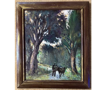 Скрипниченко Г.С "У Васіля Хведаравіча", 2014г. Холст, масло. Размер с рамой 62х52 см. № 3974 (артикул №3974) - фото №2