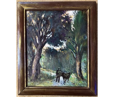 Скрипниченко Г.С "У Васіля Хведаравіча", 2014г. Холст, масло. Размер с рамой 62х52 см. № 3974 (артикул №3974) - фото №3