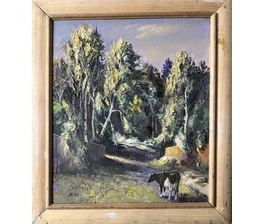 Скрипниченко Г.С "У Васіля Хведаравіча", 2014г. Холст, масло. Размер с рамой 53,5х61 см. № 3975 (артикул №3975) - фото №1