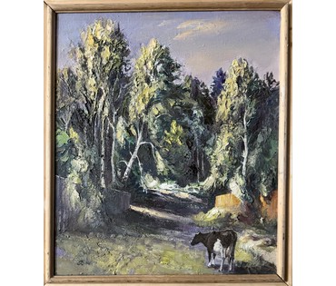 Скрипниченко Г.С "У Васіля Хведаравіча", 2014г. Холст, масло. Размер с рамой 53,5х61 см. № 3975 (артикул №3975) - фото №2