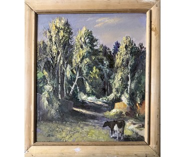 Скрипниченко Г.С "У Васіля Хведаравіча", 2014г. Холст, масло. Размер с рамой 53,5х61 см. № 3975 (артикул №3975) - фото №3