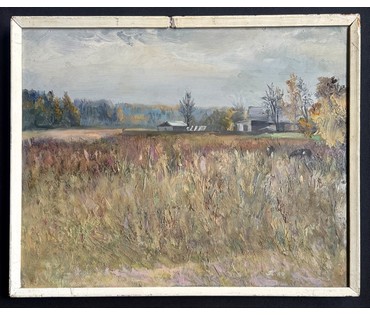 Скрипниченко Г.С "Ля хаты- Белы Бераг", 1989г. ДВП, масло. Размер с рамой 41х51 см. № 3979 (артикул №3979) - фото №2