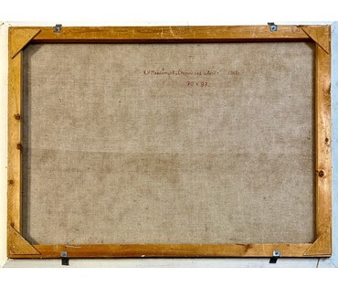 Максимцев К.И "Старый сад цветёт", 1963г. Холст, масло. Размер с родной рамой 108х81 см. № 3982 (артикул №3982) - фото №7