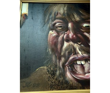 Скрипниченко Г.С. Каталожная работа "Ветэрынарны ўрач" 21 стагодзя Іўеўскі раён", 1989г. Холст, масло. Размер с рамой 72х72 см. № 3983 (артикул №3983) - фото №6