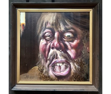 Скрипниченко Г.С. Каталожная работа "Ветэрынарны ўрач" 21 стагодзя Іўеўскі раён", 1989г. Холст, масло. Размер с рамой 72х72 см. № 3983 (артикул №3983) - фото №2