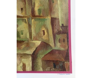 Скрипниченко Г.С "Мінск.Піўзавод", 1967г. Холст, масло. Размер с рамой и паспарту 72х61 см. № 3987 (артикул №3987) - фото №2