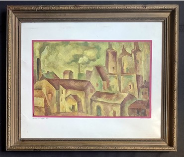 Скрипниченко Г.С "Мінск.Піўзавод", 1967г. Холст, масло. Размер с рамой и паспарту 72х61 см. № 3987 (артикул №3987) - фото №1