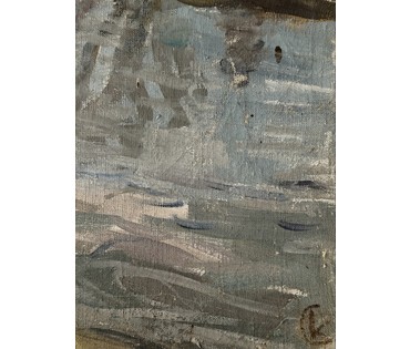 Катков С.П "Последний снег", холст, масло. Размер с рамой 100х68,5 см. № 3991 (артикул №3991) - фото №5