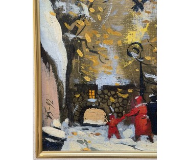 Шкарубо В.Ф. Ранняя работа "Рига", 1992г. Холст, масло. Размер с рамой 50,5х58,5 см. № 3992 (артикул №3992) - фото №6