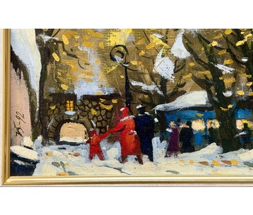 Шкарубо В.Ф. Ранняя работа "Рига", 1992г. Холст, масло. Размер с рамой 50,5х58,5 см. № 3992 (артикул №3992) - фото №7