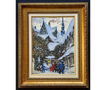 Шкарубо В.Ф. Ранняя работа "VecRTGA", 1992г. Рига. Холст, масло. Размер с рамой 48х58 см. № 3994 (артикул №3994) - фото №2