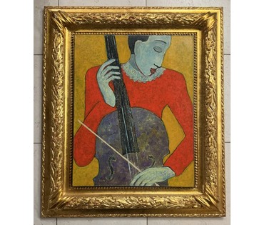 Лисовский А.С "Музыкант", 2026г. Холст, акрил. Размер 50х40 см. Без рамы. № 3996 (артикул №3996) - фото №1