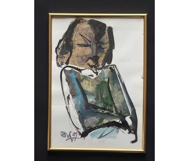 Акулов В.И. Бумага, акрил. 2007г. Размер 22х30,5 см. № 4004 (артикул №4004) - фото №4