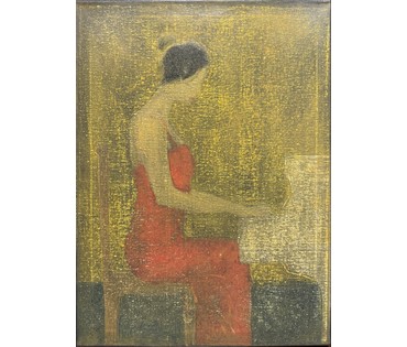 Лисовский А.С "Пианистка", 2019 г. Холст, акрил. Размер 40х30 см. № 4008 (артикул №4008) - фото №1