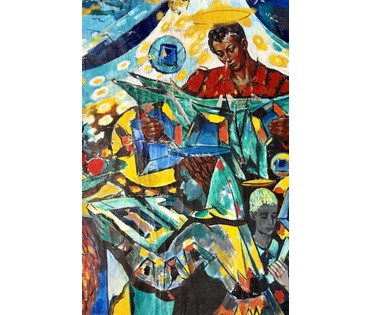 Кищенко А.М "В гуще событий", 1995г. Холст, масло. Размер 162х120 см. № 4010 (артикул №4010) - фото №1