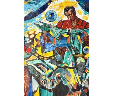 Кищенко А.М "В гуще событий", 1995г. Холст, масло. Размер 162х120 см. № 4010 (артикул №4010) - фото №3
