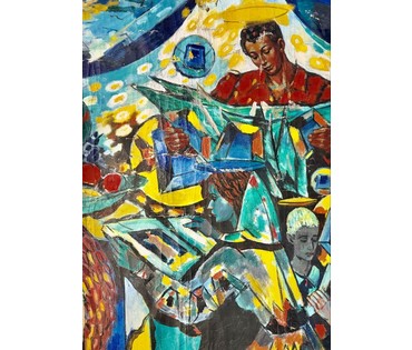 Кищенко А.М "В гуще событий", 1995г. Холст, масло. Размер 162х120 см. № 4010 (артикул №4010) - фото №4