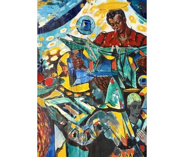 Кищенко А.М "В гуще событий", 1995г. Холст, масло. Размер 162х120 см. № 4010 (артикул №4010) - фото №2