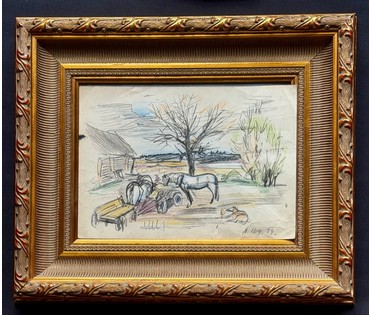 Щемелёв Л.Д. Рисунок. Бумага, цветной карандаш. Размер 21х30 см. Без рамы. № 4011 (артикул №4011) - фото №1