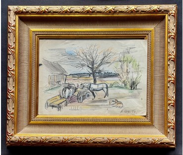 Щемелёв Л.Д. Рисунок. Бумага, цветной карандаш. Размер 21х30 см. Без рамы. № 4011 (артикул №4011) - фото №3