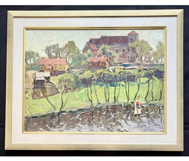 Кубарев В.Г "Пейзаж", картон, масло. Размер с рамой 64х80 см. № 4013 (артикул №4013) - фото №2
