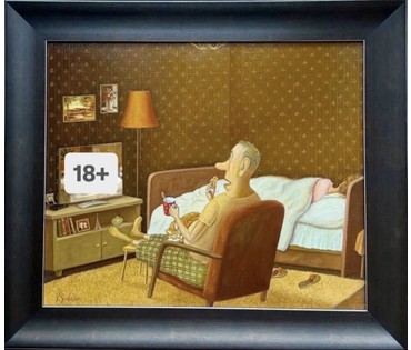 Губарев В.А "18+",2025г. Холст, масло. Размер с рамой 67х58 см. № 4022 (артикул №4022) - фото №3
