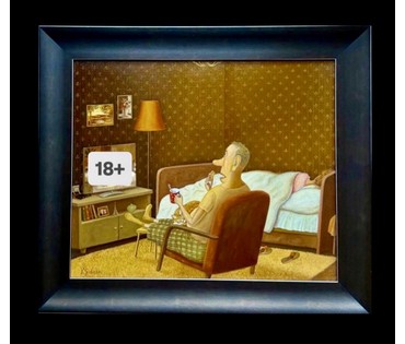 Губарев В.А "18+",2025г. Холст, масло. Размер с рамой 67х58 см. № 4022 (артикул №4022) - фото №1